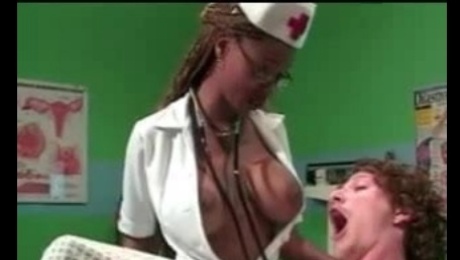 Ebony Nurse For White Boy