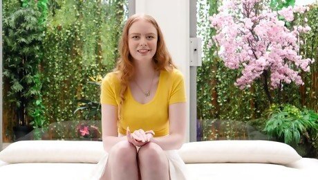 Cute redhead girl Cherry surprises a dude with a nice blowjob