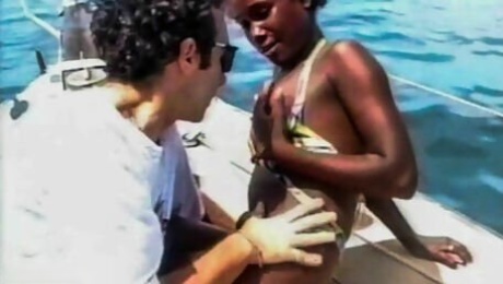 Black Bikini Babe Public Interracialing On A Boat And B