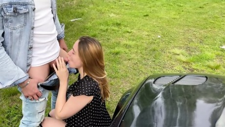 I drove my friend's wife home and fucked her on the hood of the car