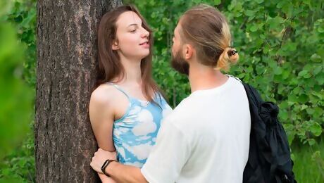Stylish brunette Tatiana A is enjoying hard outdoor fuck